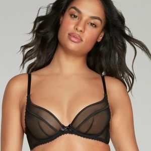 New Agent Provocateur Cruz Plunge Underwired Bra Black - Size 32DD